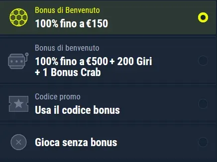 Rabona Bonus di Benvenuto